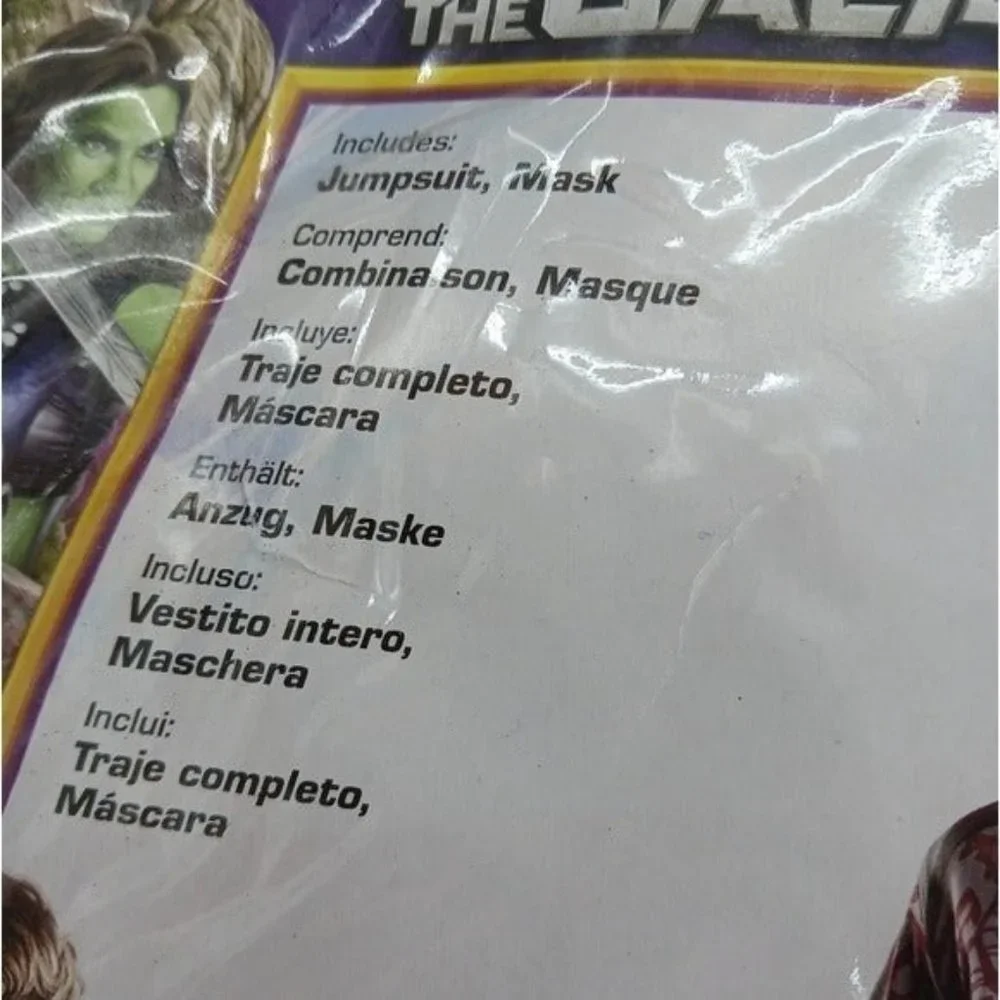 Rubies Guardians of the Galaxy Drax Costume Boys Size M 8-10 Mask Outfit - Picture 3 of 6